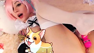 purple bitch cosplay on Ram from anime RE:zero anal toy