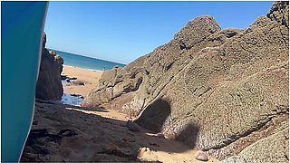 Risky Blowjob At The Public Beach (cum In Mouth)