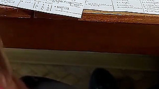 Goodbye, Math and College!!! Classmate Gave Me a Handjob Under the Table on the Last Day of College