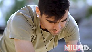 Lucky Fate cheats with stepson & gets a wild massage with busty stepmom, Rachael Cavalli