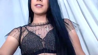 Brunette enjoys the toy on gaping pussy while masturbating