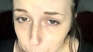 amateur teen multitasking with toys