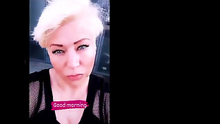 Very Close-up Shots of a Mature Slut's Pussy with Purple Hair and Other Parts of Her Slutty Body