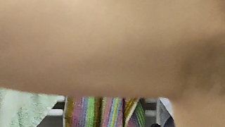 Big Woman's Muscles Flexing