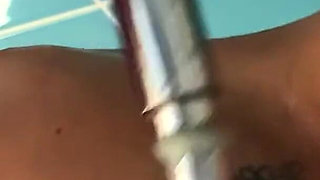 Neighbor wife showering and shaving her holes
