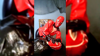 Extreme Breathplay on Mummified Slave in Latex