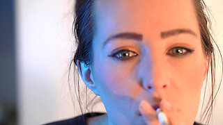 Sensual Close up Smoking with Petite Girl