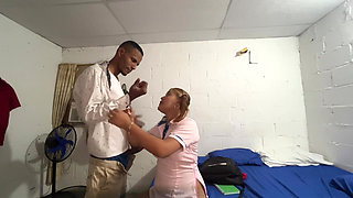 Young student fucked by her teacher in a private class