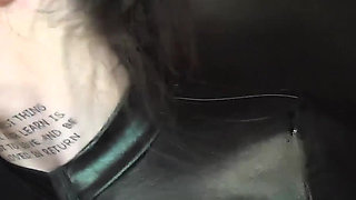 Tattooed Babe Deepthroating a Group of Hard Dicks