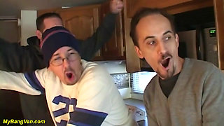 Her frist bangvan DP fuck orgy