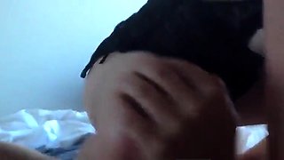 Big-Titted Blonde Amateur Gives Her Cuckold Hubby a Blowjob