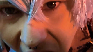 Cosplayer Gives Deepthroat Blowjob in 69