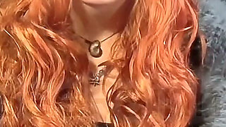 Smoking Brazilian Saggy Tits Redhead Goddess in Fur and Latex - Dancing to My Music