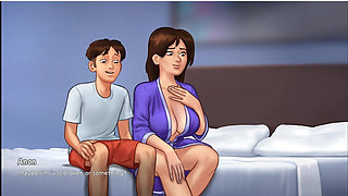 Summertime Saga - Gameplay - Roleplay - Debbie Scene - Kissing and Exposing Her Boobs