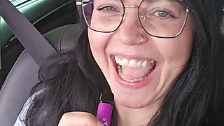 Vaping During Naked Driving Car