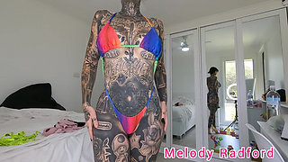 Yellow Snake Skin Micro Bikini Try on Haul Melody Radford
