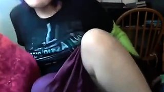 Emo Goth Girl's Foot Fetish Webcam Show