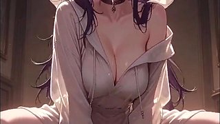 Anime gal in bony fabric