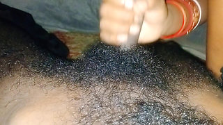 my wife night handjob and riding my black dick
