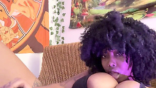 Sexy Ebony Slut Stuffed Her Pussy with Huge Dildo