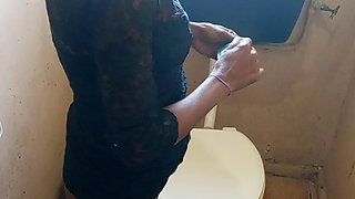 Black Slut Doggystyle and Blowjob White Man in Black Sexy Dress