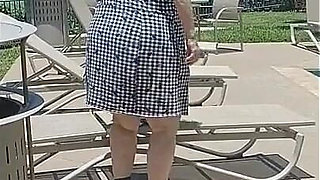Nurse Vicki Wears Checkers to the Pool