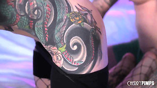 Tattooed Alt Babe Vanessa Vega Seduces Her Guy and Fucks Until He Cums on Her Shaved Pussy