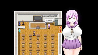 Investigator babe deals with sounds in the NET cafe