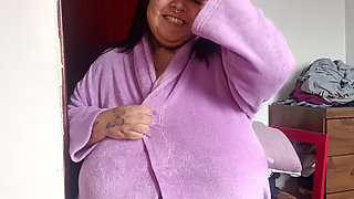 BBW Smoke Fetish: Sensual Robe Tease in POV