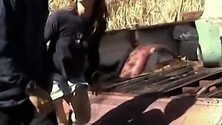 Slim Babe Cody Pleasures Big Cock Rusty In Cowgirl Outdoors