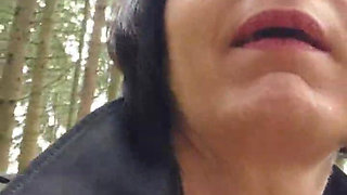 Julie Strips Naked on the Side of the Road and Squirts