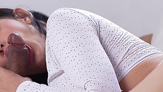 A 9-months-pregnant Latina Stepsister Fucks Her Big-dicked Stepbrother and He Cums in Her Mouth!