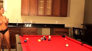 Cute Tabby on Lesbian Pool Game