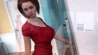 Steamy cartoon adventures with sexy redhead and hot brunette in the pool