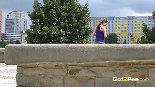 Watch This Babe Piss In Public