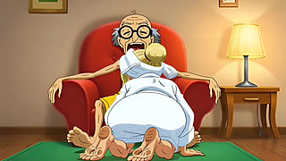 Married Nudist Granny Was Fucked in a Big Ass by Her Husband's Stepbrother Right in the Kitchen - Hentai