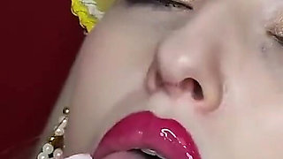 Two Princesses Mesmerize You with Their Sexy Bodies and Sticky Juicy Glossy Lipstick Kisses