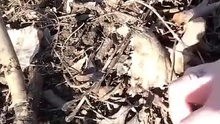 Touching and Tasting Own Cum From the Ground