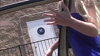 Blonde Whore Eats Cum After Hot Gloryhole Blowjob Action