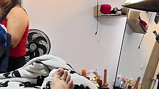 Mature Maid Rides 18-year-old Boy's Cock After She Kept Teasing Him While Cleaning