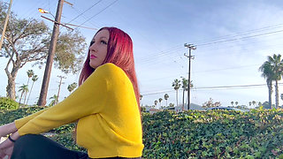 Italian Long Hair MILF Artemisia Love Smoking a Cigarette Outdoor