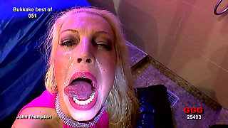 Ggg John Thompson - Blonde Slut Sucks Cocks in Wild Bukkake Orgy