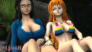 One piece futa robin x nami