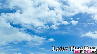 Buxom tugging teenage stepsis screwed