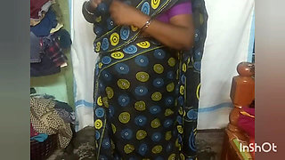 Kerala Malayali Housewife Saree Changing in Village Homemade