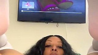 Stuffing Pussy with White Thigh Highs