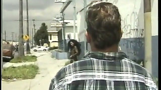 Lusty ebony with a great ass takes client home to suck his tool