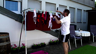 Outdoor fuck with tattooed brunette