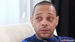 Petite british babe deepthroating roommates big black cock