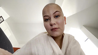 You Can Feel My Breath. Bald Girl Vilu Vidish Extremely Close Sucks Cockhead Dry Til Cum Hands Free